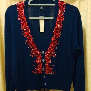 J.Crew Womens Long Sleeve Cardigan With Sequins!
